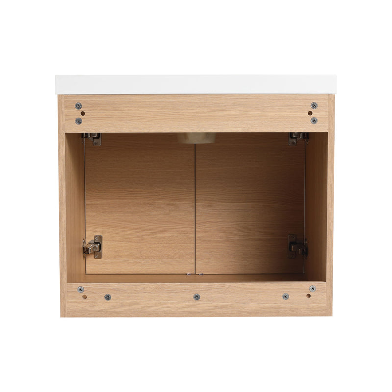Bathroom Vanity Set With Resin Countertop Sink, 2 Doors