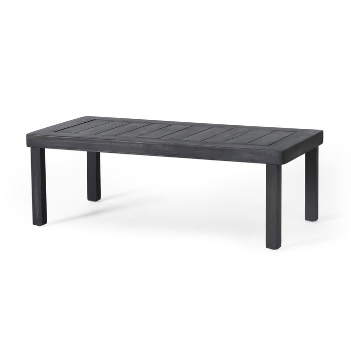 Acacia Wood Loveseat And Coffee Table Set With Cushions