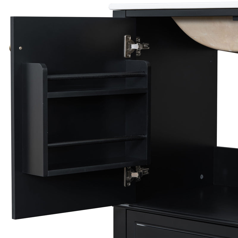 Freestanding Bathroom Vanity With Sink, Soft Close Door, 3 Drawers