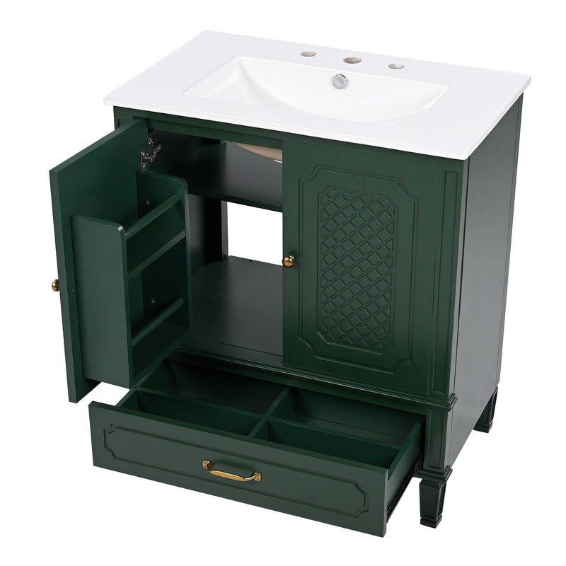 Bathroom Vanity With Sink, Soft Closing Door, Multi Functional Storage