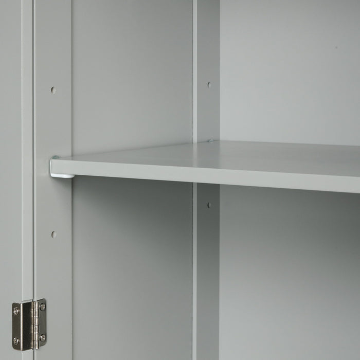 Tall Freestanding Bathroom Storage Cabinet With Adjustable Shelf And 2 Drawers
