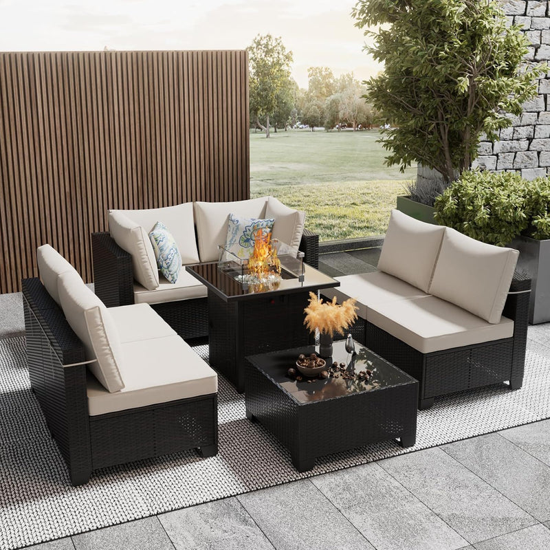 Cushion Covers For 7 Piece Wicker Sectional Sofa, 14 Pack Seat And Back Slipcovers With Zipper