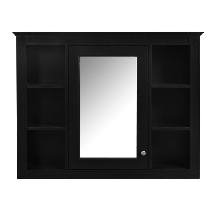 Bathroom Vanity With Mirror Cabinet, Single Sink With 2 Soft Closing Doors And 4 Drawers