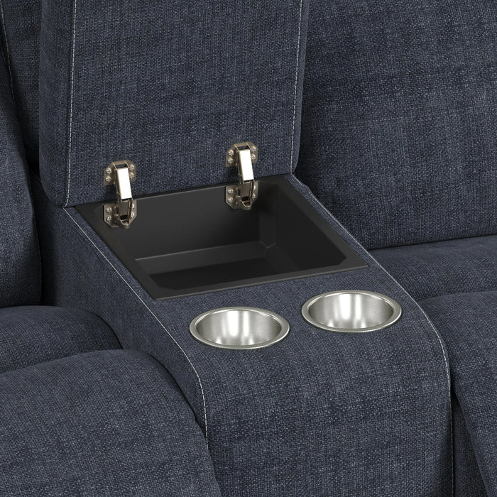 Striker Loveseat w/Console in Bristol Cobalt