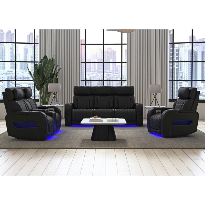 Prime Time - P3 Loveseat With LED, Wireless Charger Pocket, And Console