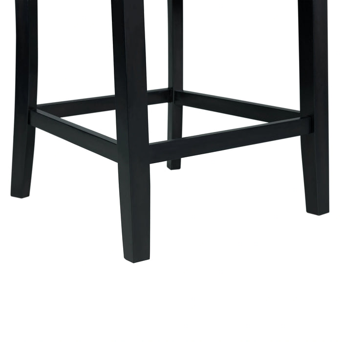 Valentino White 5PC Counter Height Dining Set - Table & Four Grey Chairs