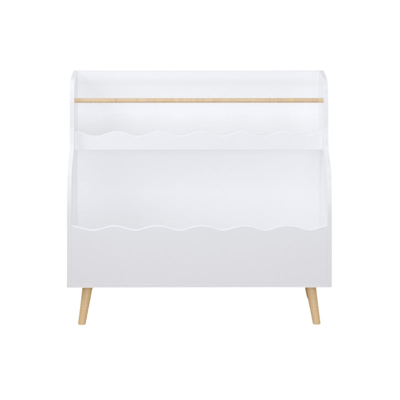 Kids Bookcase, Children Book Organizer Toy Storage Cabinet - White