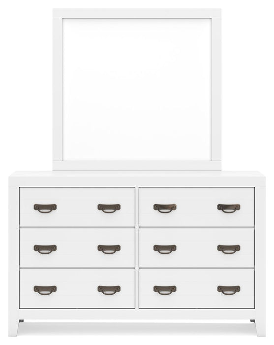 Binterglen - Dresser And Mirror - White