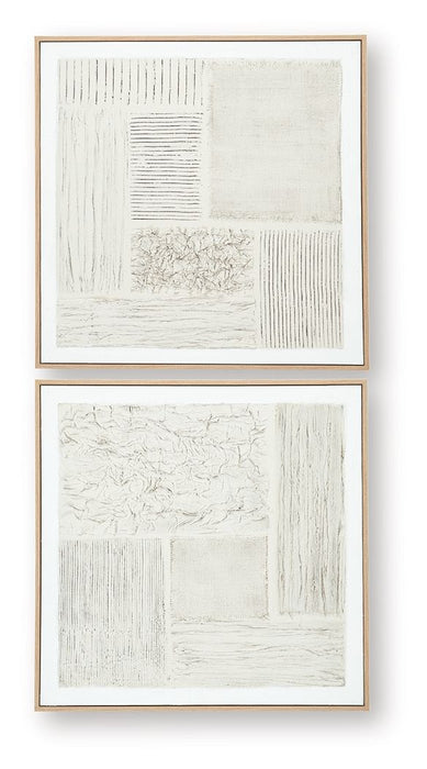 Andorfield - Wall Art Set (Set of 2) - Beige / Black / White