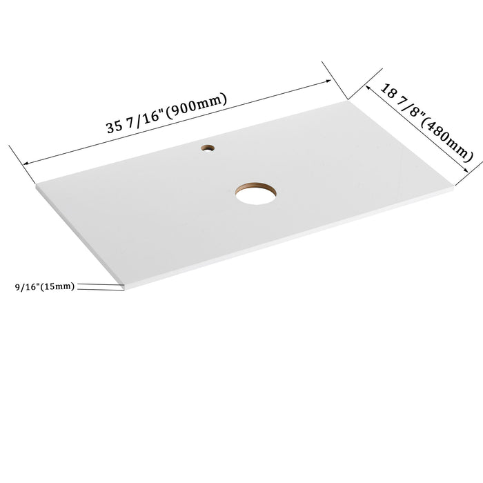 Wall Mounted Bathroom Vanity With Art Sink & 1 Soft Close Drawer