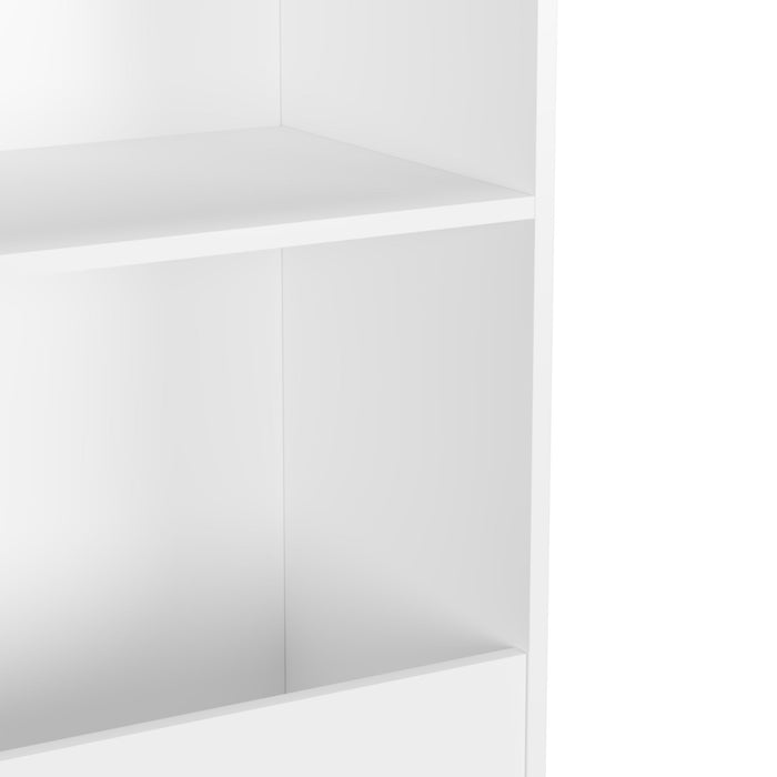 4 Tier Bookcase, Book Display With Safety Restraint, Storage Cabinet For Playroom - White