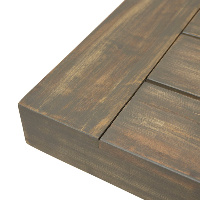 Outdoor Patio Bench - Gray / Rustic Metal