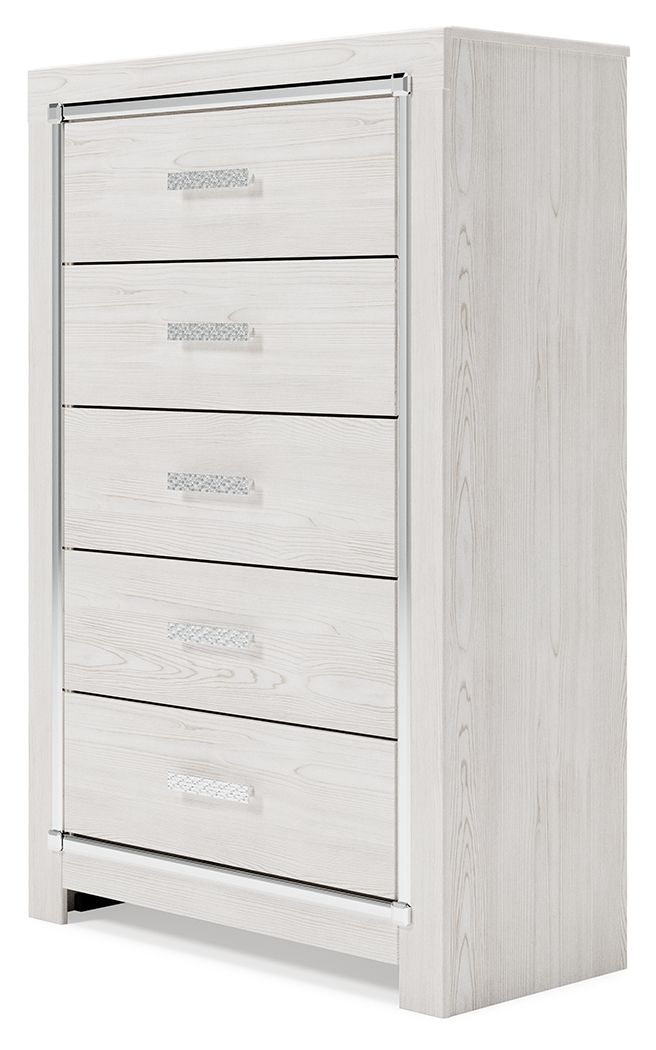 Altyra - Five Drawer Chest - White