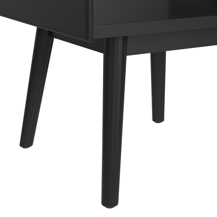 Lanette - End Table With White Marble Top - Black