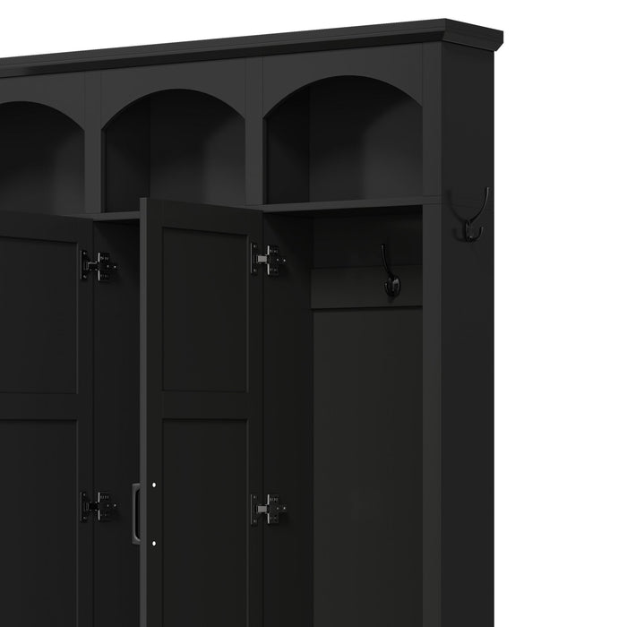 Classic Arched Design Hall Tree With 3 Hidden Storage