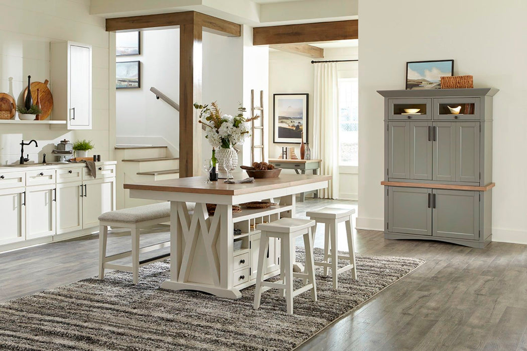 Americana Modern Dining - Island Counter-Height Extendable Dining Table - Cotton