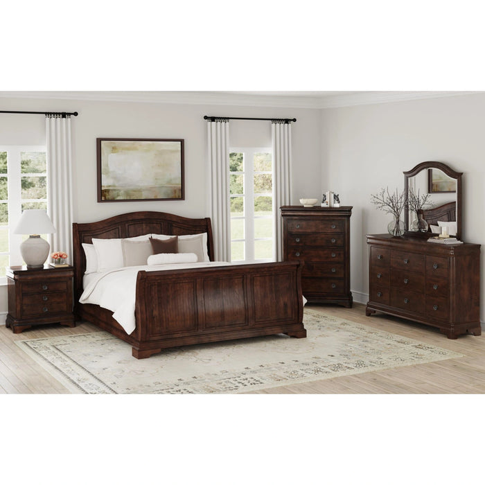 Cameron Cherry Sleigh Bedroom Set
