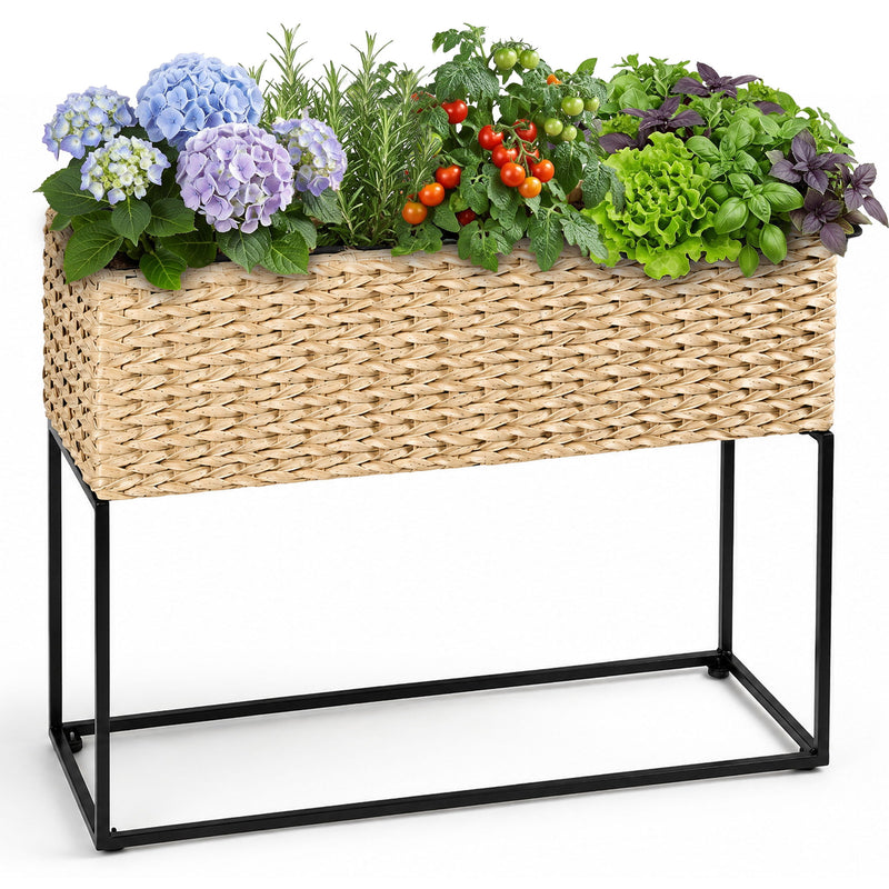 Solhome - Planter Box, 3 Removable Inserts, Indoor / Outdoor - Light Brown