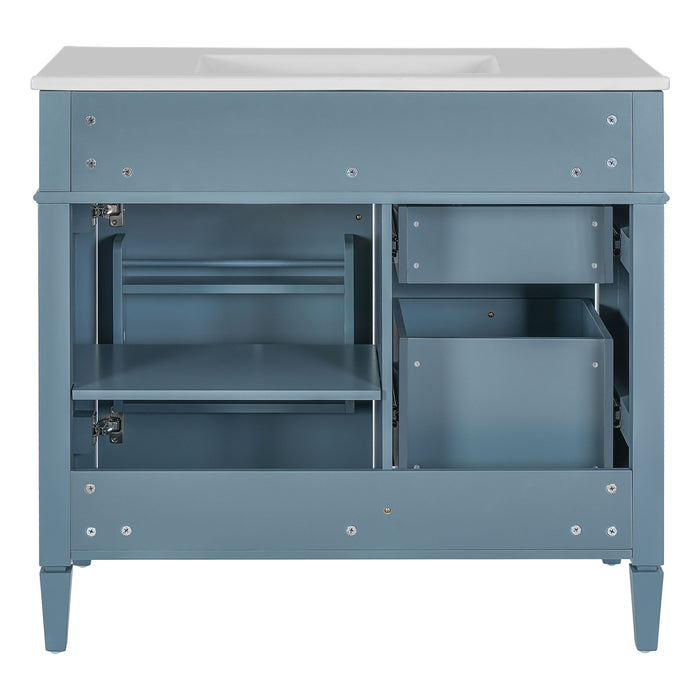 Bathroom Vanity With Top Sink, 2 Drawers And Tip Out Drawer