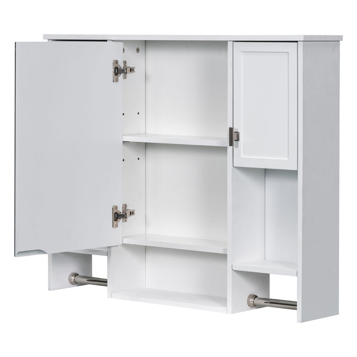 Wall Mounted Bathroom Storage Cabinet With Mirror, Medicine Cabinet With Towel Bar