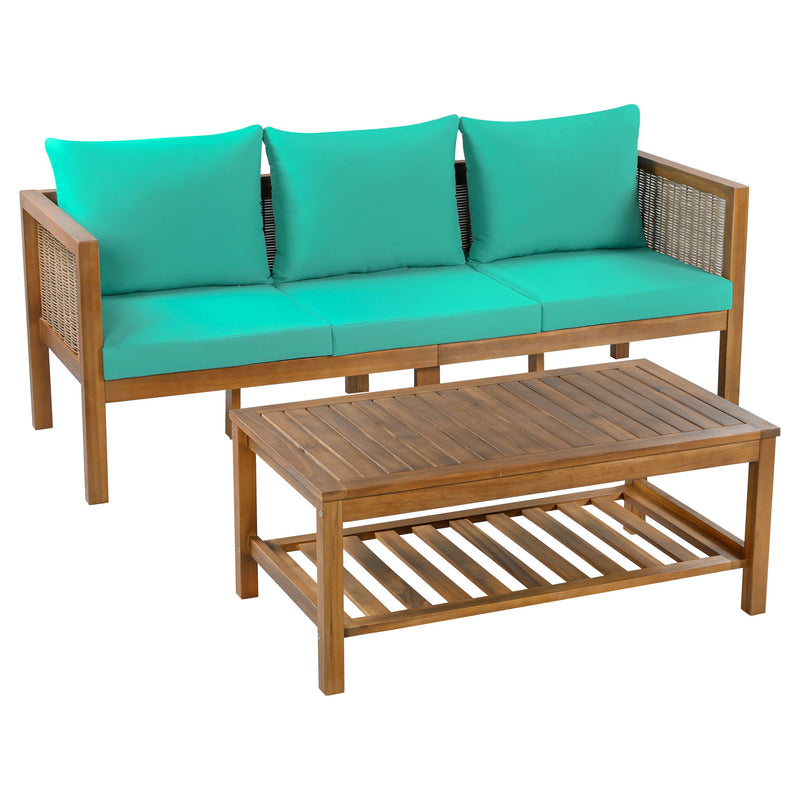 Patio Set Outdoor With Coffee Table And Cushions
