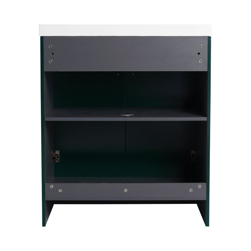 Contemporary Freestanding Bathroom Vanity With Resin Sink & Soft-Close Cabinet Doors
