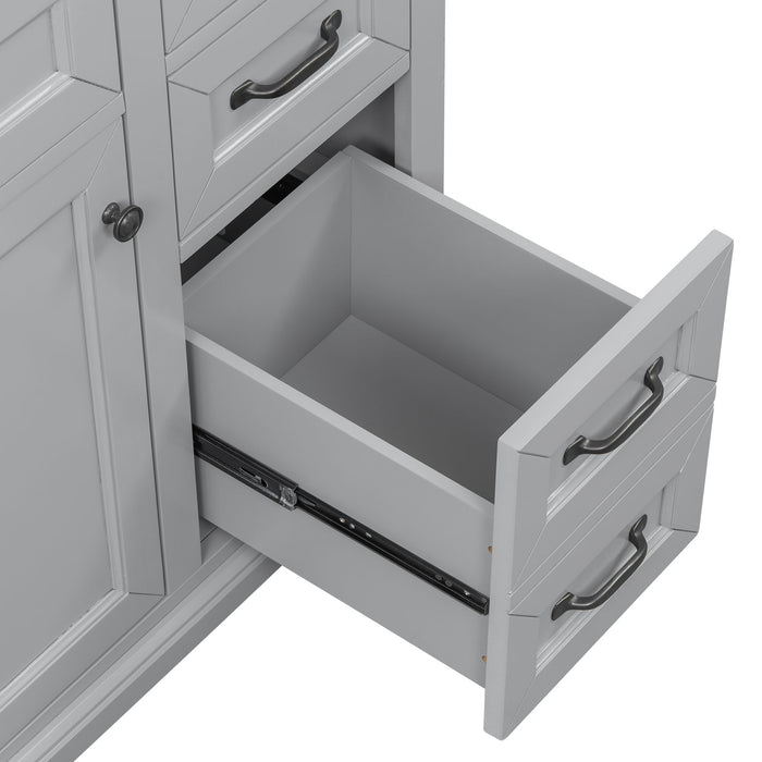 36" Bathroom Vanity With Sink, 2 Tip-Out Drawers, Soft Close Hinges