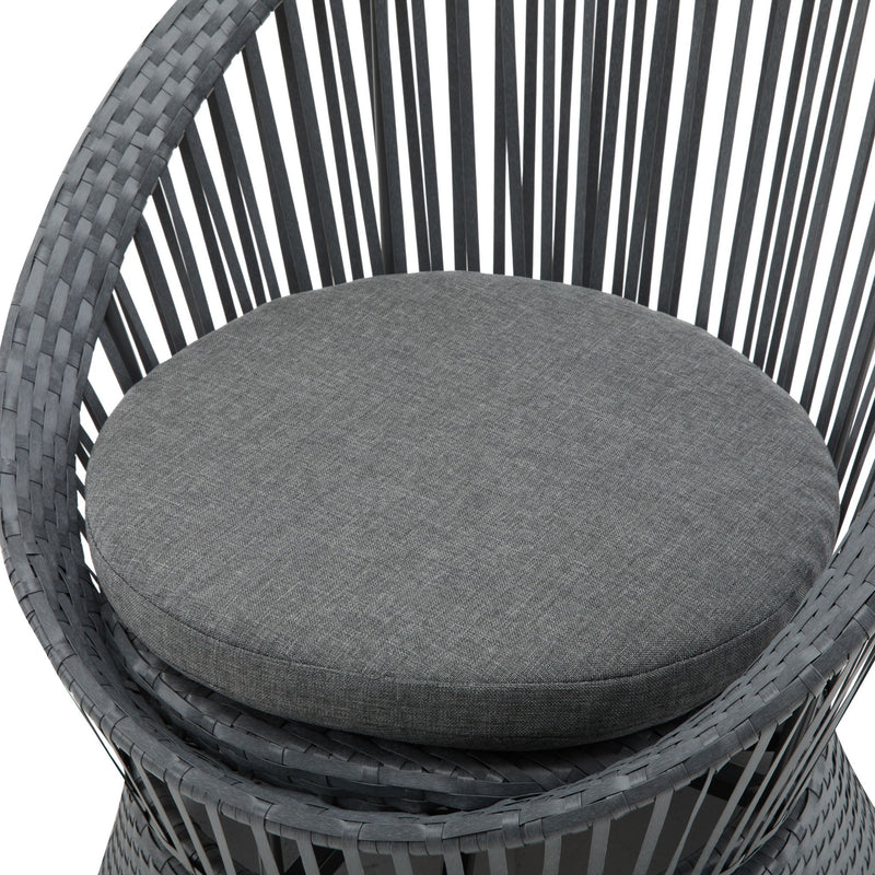Modern Swivel Wicker Lounge Chair With Round Design