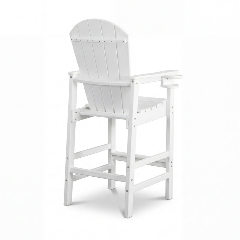 Bar Height Adirondack Chair With Cup Holder And Armrests