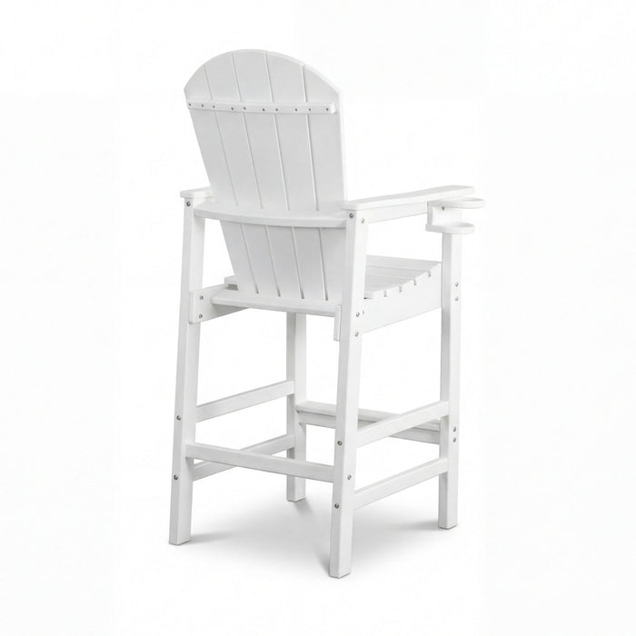 Bar Height Adirondack Chair With Cup Holder And Armrests