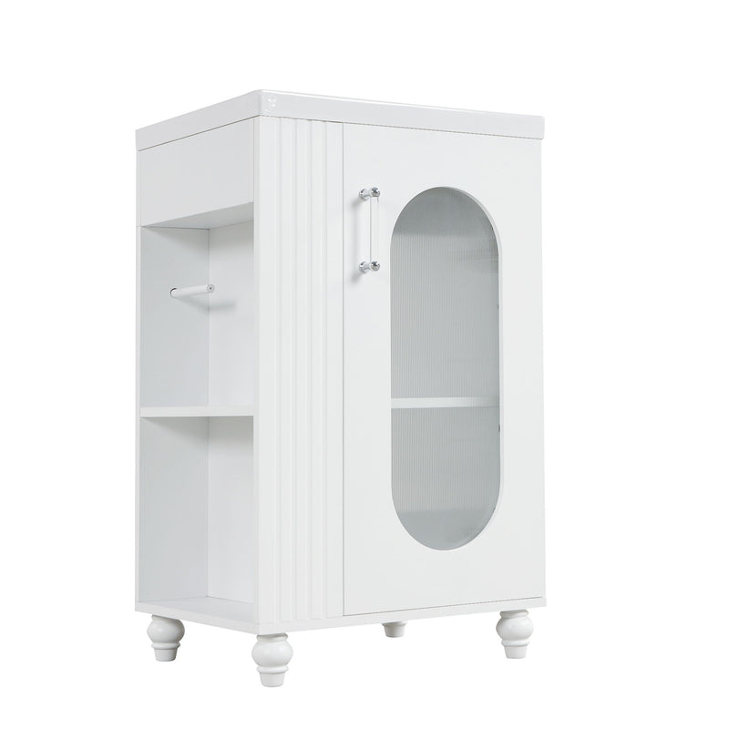 Modern Bathroom Vanity With Sink, Adjustable 2 Tier Shelf