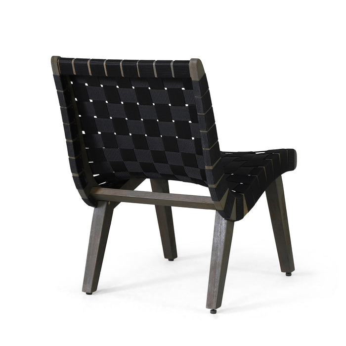 Lounge Chair With Stunning Rope Weave Design, (Set of 2) - Black