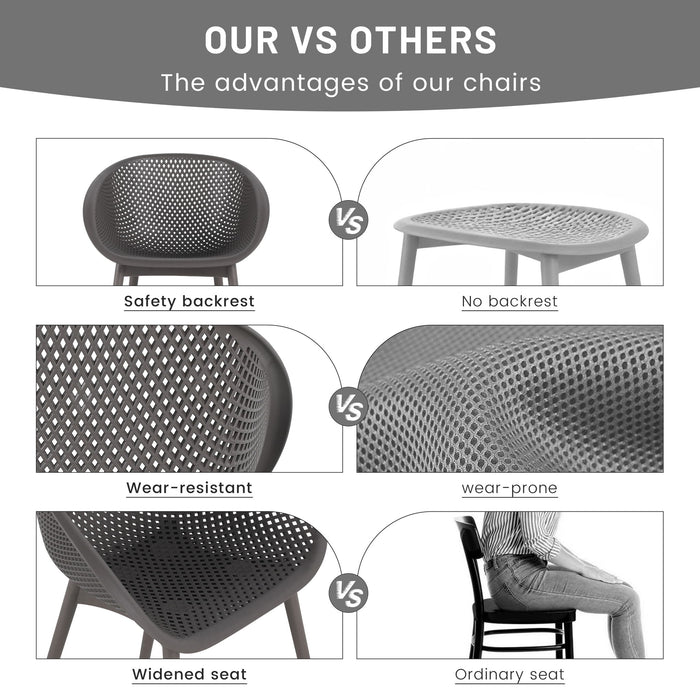 2 Piece Durable Single Chair With Hollow Out Design