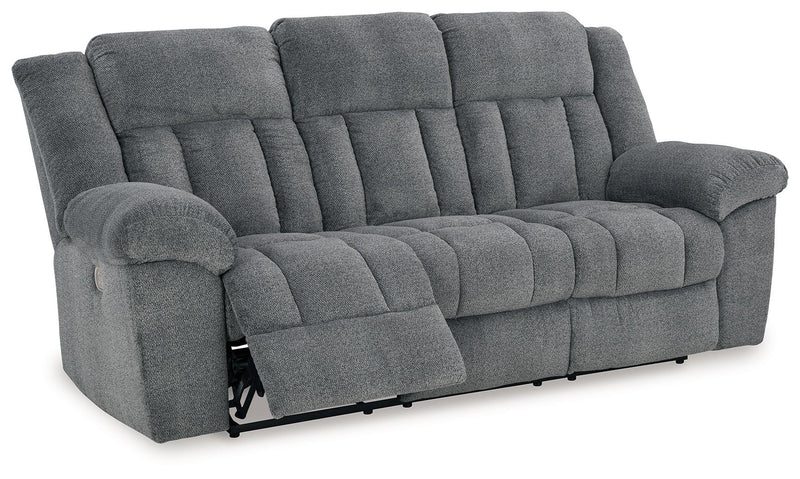 Tip-Off - Power Reclining Sofa With Adj Headrest - Slate