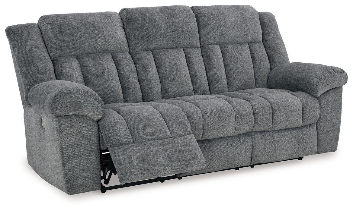 Tip-Off - Power Reclining Sofa With Adj Headrest - Slate