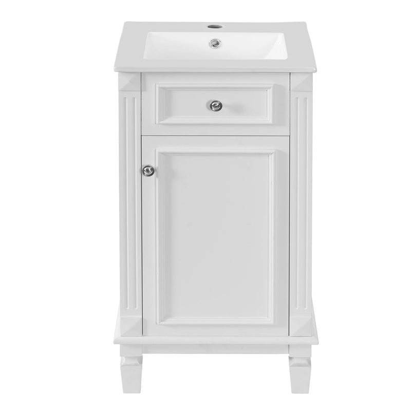 Bathroom Vanity With Sink, Soft-Closing Door, Adjustable Shelf