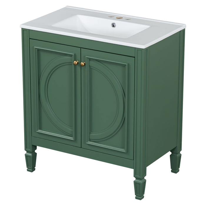 Bathroom Vanity With Sink With 2 Doors And Adjustable Shelf