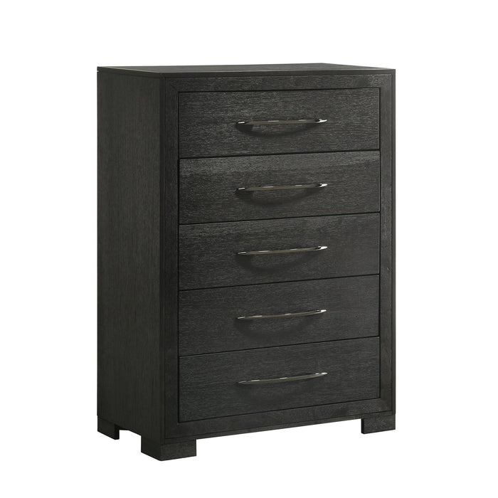 Allan Bedroom Set with 2 Nightstands in Black