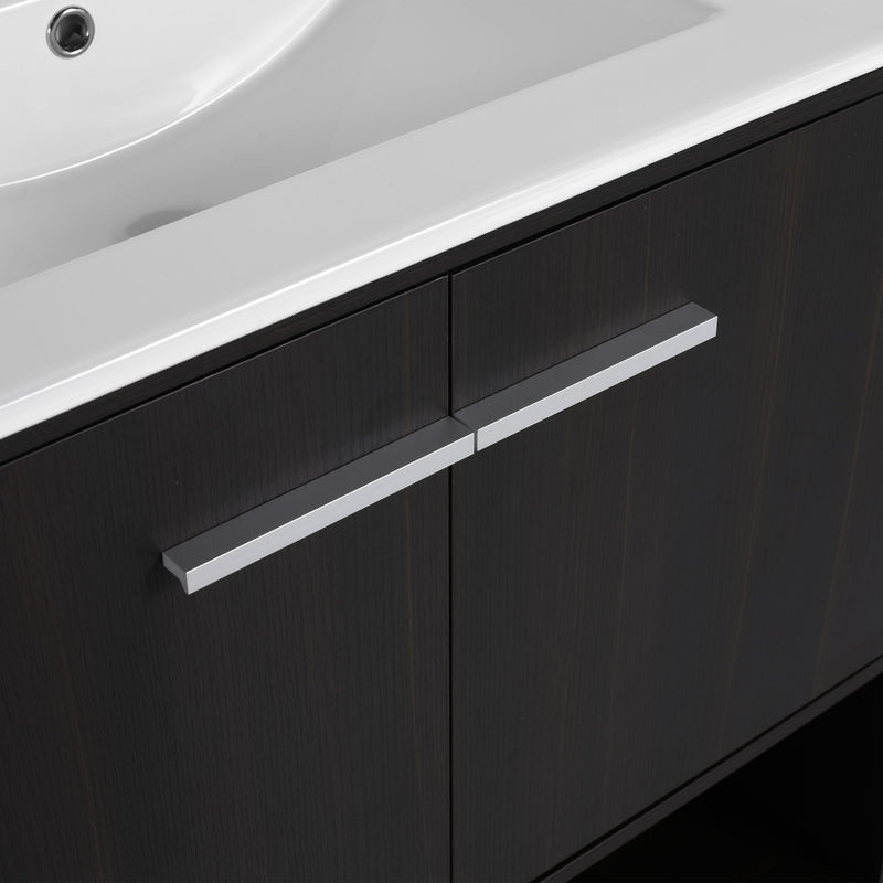 Modern Bathroom Vanity With Ceramic Sink, Freestanding Cabinet, Soft Closing Doors