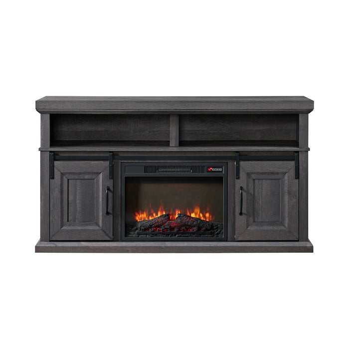 Macau Console with 23"" Fireplace Insert in Grey