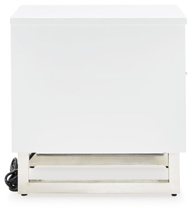 Gardoni - Chair Side End Table - White / Black