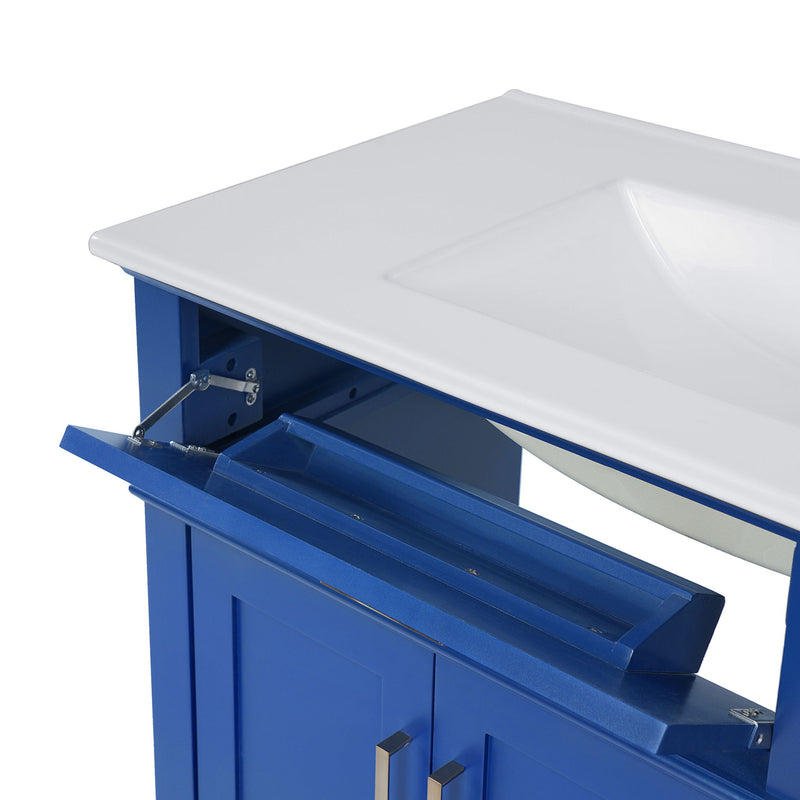 Modern Bathroom Vanity With Ceramic Sink, Soft Close Storage Cabinet