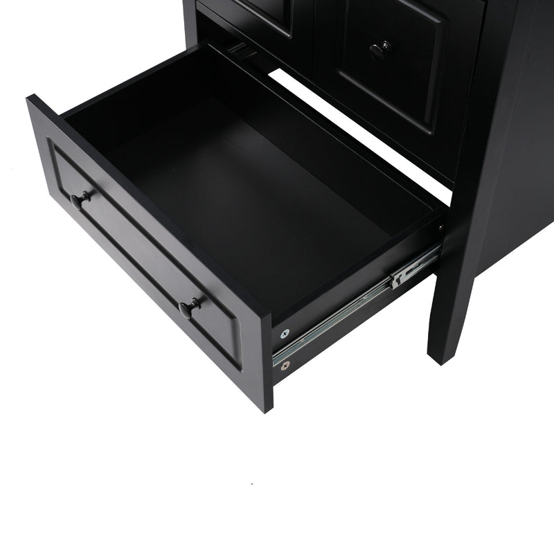 Retro Bathroom Vanity With Sink, Soft Closing Cabinet & Drawers