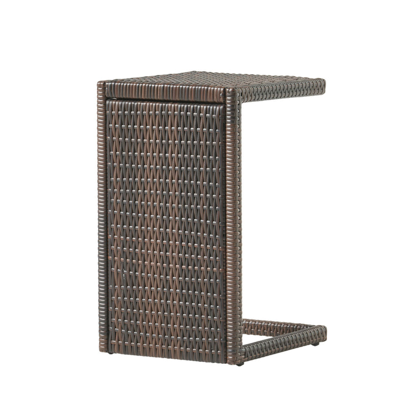 Bucharest - End Table C Shaped Side Table Rattan - Brown