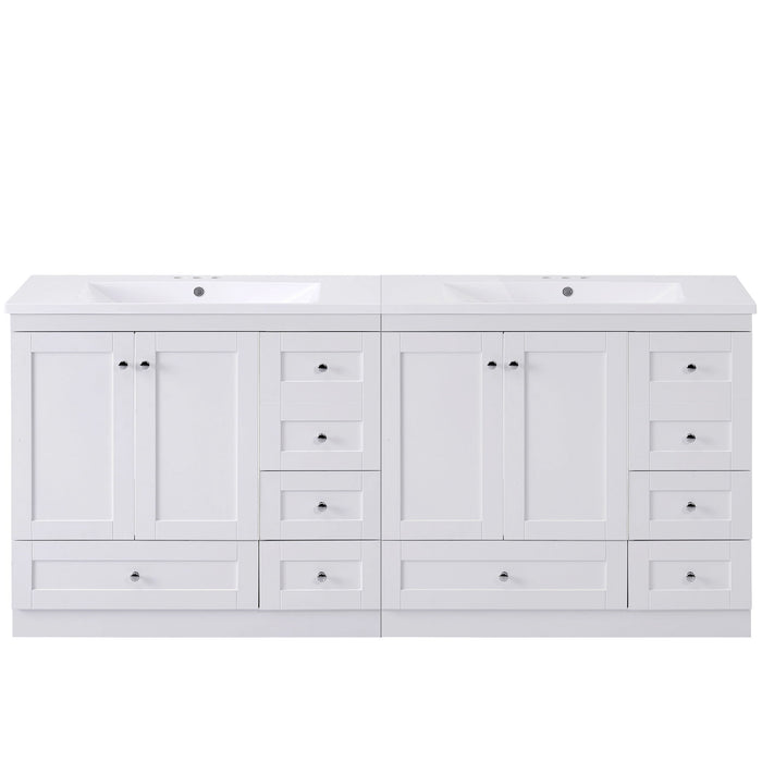 Shaker Free Standing Bathroom Vanity Cabinet & Sink, Soft Close Drawers, Soft Close Doors