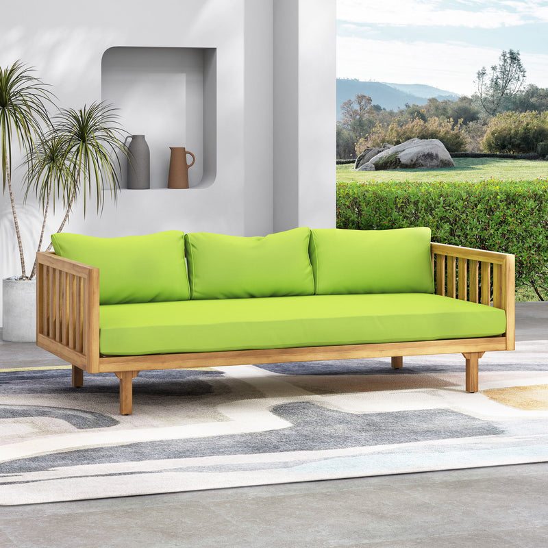 Claremont - 3 Seater Daybed Teak Acacia Wood Water Resistant Cushions
