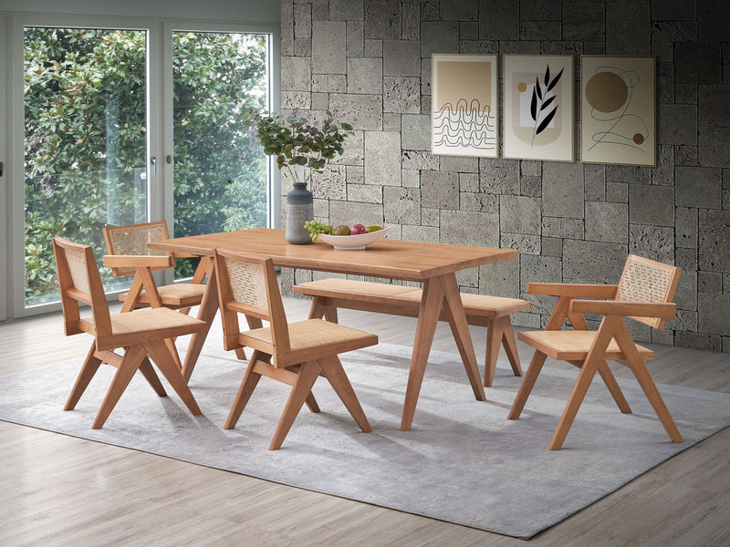 Valentina - 6 Piece Patio Furniture Set - Rattan / Natural
