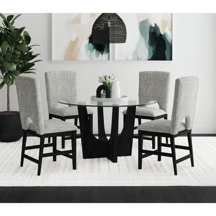 Oregon - Fabric Counter Side Chair (Set of 2) - Gray / Black
