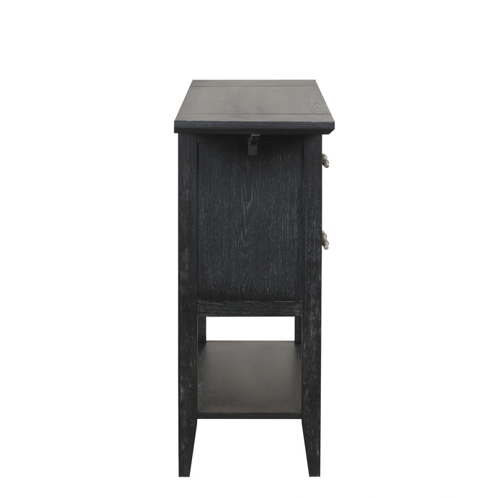 Sable Crest Drop Leaf Server-Black