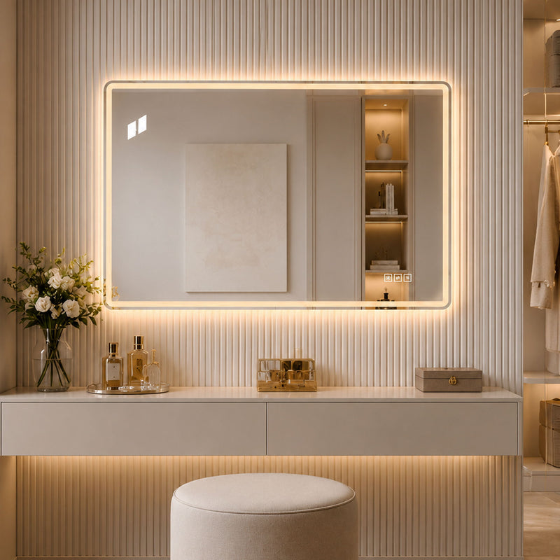 24" X 32" Rectangular Front Lighted And Backlit LED Bathroom Mirror With Anti Fog - Clear